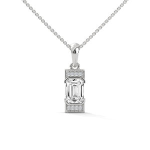 Collar de Plata de Joyería Fina con Colgante Solitario de Diamante Cultivado en Laboratorio, Elegante Regalo para Mujer y Pieza de Colección Atemporal - Product Image 1
