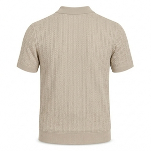Polo de Manga Corta para Hombre, Transpirable, de Algodón, con Cuello Camisero, Logotipo Bordado, Color Sólido, para Todas las Temporadas - Product Image 2