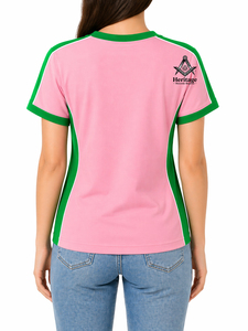 Camiseta HMR Alpha Kapa Personalizada para Mujer, Jersey Griego Bordado |   Camiseta de algodón con cuello redondo y bordado de hermandad griega para mujer - Product Image 5