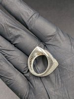 Bague de cocktail de luxe pour homme en argent 925 avec diamant VVS et pierre bleue, sertie pavé avec initiale, pour usage quotidien