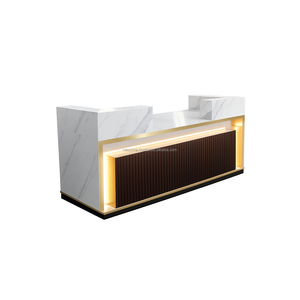 Meubles commerciaux, mobilier commercial, plusieurs espaces de rangement, MDF, HDF moderne, contreplaqué Vietnam, comptoir de réception pour salon de manucure - Product Image 4