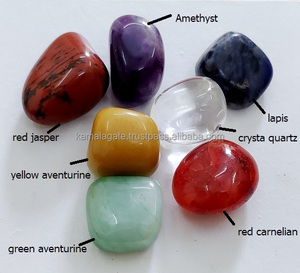 Juego de Cristales Tallados de 7 Chakras Naturales, Piedras Pulimentadas y Rodadas para Sanación, Estilo Mascota, Bola y Globo - Product Image 2