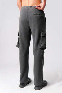 Custom Made <b>Men's</b> Lightweight Eco-Friendly Breathable 100% Cotton Grey Cargo <b>Joggers</b> Drawstring Elastic Waist Harem Pants Fleece - Product Image 2