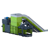Compacteur horizontal d'occasion pour bouteilles PET, tapis, carton, papier usagé, machine à balles pour bouteilles en plastique
