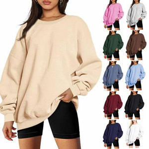 เสื้อสเวตเชิ้ตผู้หญิง Wearpex แบบมีฮู้ด ผ้าฟลีซ คอกลม ทรงโอเวอร์ไซส์ สวมใส่สบายๆ แฟชั่นฤดูใบไม้ร่วง สไตล์สตรีทแวร์ ผ้าฝ้าย 100% น้ำหนัก 400 กรัม - Product Image 1