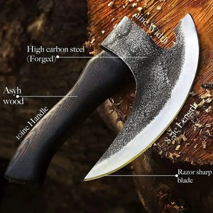 ขวานเหล็กกล้าคาร์บอน Ahmad Fabric รุ่น Tomahawk หัวขวานแบบมีหนวด ด้ามไม้พะยูง สำหรับงาน DIY ขวานตัดพิซซ่าขนาดใหญ่ 4 3/4 นิ้ว - Product Image 5