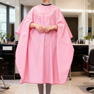 Custom Logo Eco-Friendly Nylon Polyester Waterproof <b>Hairdressing</b> <b>Cape</b> Salon Hair Cutting Apron with Sleeves Non-Stick - Product Image 1