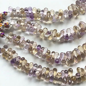 อเมทรินทรงหยดน้ำเจียระไน 1 เส้น พลอยธรรมชาติสำหรับทำเครื่องประดับชั้นดี - Product Image 1