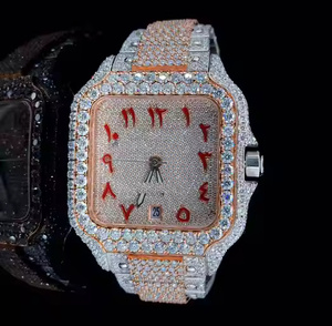 Reloj de pulsera de cuarzo elegante con diamantes de moissanita para hombre, ideal para uso casual y como regalo. - Product Image 1