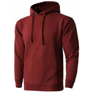 Sweat-shirt à capuche bordeaux pour homme, coupe classique, en coton French Terry, pull décontracté avec poche avant, idéal pour l'automne - Product Image 1