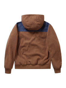Men's Hooded Bomber Jacket Coated Corduroy Patchwork Color Blocking Waterproof Windproof Breathable Zipper Front Pockets Winter - Product Image 4