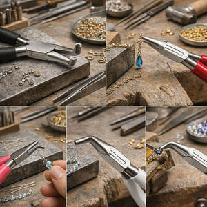 Alicates para Anillas de Salto con Punta Curva y Ranurada, Herramienta Profesional de Acero Inoxidable para Envolver Alambre y Abalorios en Joyería - Product Image 6