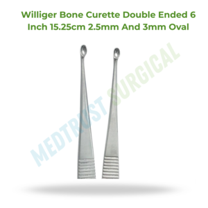 Cureta ósea Williger de 6 pulgadas (15.25 cm), instrumento quirúrgico ortopédico para desbridamiento y curetaje óseo fino. - Product Image 2