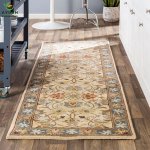 Tapis antidérapant en laine fait main pour salon, chambre et maisons modernes - Product Image 1