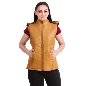 Gilet matelassé imperméable pour femme, rembourré en coton, avec fermeture éclair sur le devant, sans manches, vêtement d'extérieur isolant pour l'hiver - Product Image 6