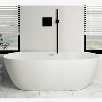 Baignoire autoportante moderne personnalisée Baignoire ovale en acrylique pur blanc brillant Massage à l'air Trempage écologique pour moderne