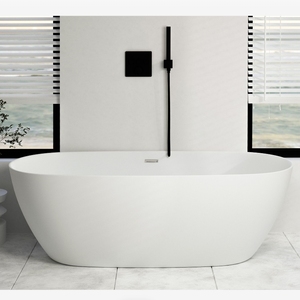 Tùy chỉnh hiện đại <span class=keywords><strong>freestanding</strong></span> bồn tắm bóng trắng tinh khiết Acrylic hình bầu dục Bồn tắm massage không khí ngâm thân thiện với môi cho hiện đại - Product Image 5