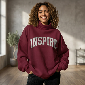 Women <b>Red</b> Mock Neck Sweatshirt Solid Pullover Oversized <b>Long</b> <b>Sleeve</b> Casual Winter Streetwear <b>Top</b> - Product Image 6