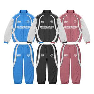 Custom Retro Streetwear Tracksuit Men Oversized <b>Zip</b> <b>Up</b> <b>Jacket</b> Loose Jogger Pants Set Casual Urban Sportswear - Product Image 1