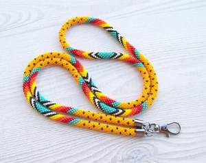 Collier porte-clés et porte-badge perlé fait main, coloré, style bohème, pour usage au bureau, à prix abordable - Product Image 6