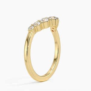 Anillo de Diamantes en Forma de V Simétrica con Contorno de Pera - Product Image 2