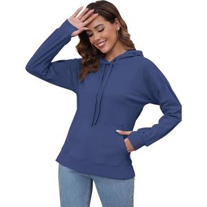 Sweats à capuche élégants pour femmes, conçus avec une taille cintrée, en tissu de coton, intérieur en molleton brossé et finitions côtelées modernes. - Product Image 4