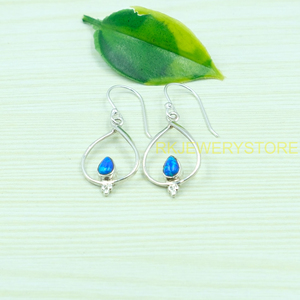 ต่างหูโอปอลประดับเงินแท้ 925 ต่างหูห้อยระย้า ต่างหูโอปอลสวยงาม ของขวัญสำหรับผู้หญิง - Product Image 2