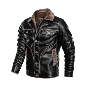 Chaqueta de cuero napa para hombre al por mayor con botones a presión para marcas de ropa masculina, proveedor de fábrica para pedidos al por mayor - Product Image 3