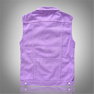 Gilet en jean décontracté respirant de qualité export, tendance actuelle, 100 % coton, en promotion - Product Image 3