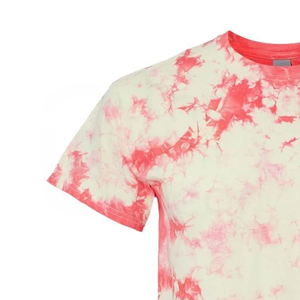 Camiseta de manga corta con efecto tie-dye para hombre, cuello redondo, corte regular, diseño rojo y crema, tejido de algodón jersey. - Product Image 3