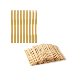 Natural Bamboo Mini <b>Fork</b> Premium Disposable Cocktail <b>Fork</b> for Party Wholesale Supply - Product Image 4