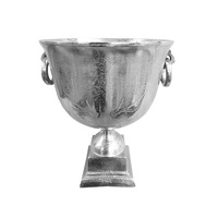 Refroidisseur à vin individuel de luxe en aluminium nickelé, écologique, avec poignée anneau tête de lion, pour seau à glace et événements