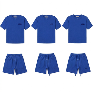 Ensemble de t-shirts d'été pour hommes, ensemble de vêtements de sport pour hommes en 2 pièces, tenue de sport personnalisée avec impression de marque, ensemble de shorts à manches courtes en 2 pièces - Product Image 1