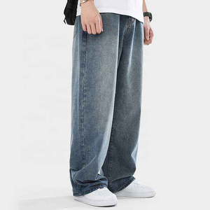 Pantalones Vaqueros Azules Oscuros de Corte Holgado para Hombre, Diseño Original, Nueva Colección, Jeans Baggy de Mezclilla, Pantalones Polar para Chicos Grandes - Product Image 3
