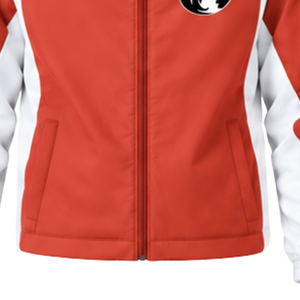 Coral <b>Red</b> White Panel Hooded Jacket Full Zip Custom Sports <b>Windbreaker</b> Lightweight Athletic Training Outdoor Team Uniform Jacket - Product Image 6