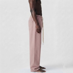 Men's Relaxed Fit Wide Leg Sweatpants Soft Cotton Blend Drawstring Casual Lounge <b>Trousers</b> With Side Pockets Everyday Comfort - Product Image 6
