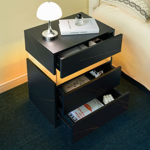 LED Nightstands 3 Drawer Dresser for Bedroom <b>Acrylic</b> <b>Board</b> LED Bedside Tables for Living Room End Table Bedside Furniture - Product Image 5