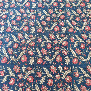 Teal Purple Carmine Red Punch Pink Indian Floral Hand Block Impreso 100% Tela de algodón puro By The Yard Ropa de mujer - Product Image 1