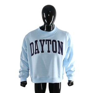 Sudadera DAYTON de cuello alto azul claro para hombre, corte regular, forro polar de algodón, estilo casual con estampado de letras en la parte delantera - Product Image 6