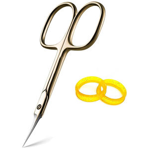 Últimas tijeras profesionales para uñas chapadas en oro, cortacutículas de precisión con mango ergonómico para cuidado personal - Product Image 1