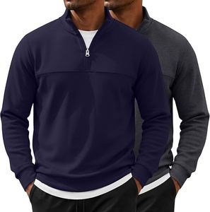 Top Trending Quarter Zip Long Sleeve Slim Fit Sporty Sweatshirt Knitted Polyester Quick Dry Autumn Stand Collar <b>Running</b> <b>Hoodie</b> - Product Image 1