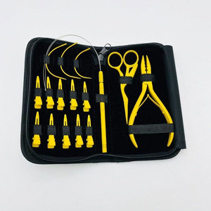 Stainless Steel Hair Extension Tools Kit Professional Microbead Plier C Type Pulling <b>Needles</b> Loop <b>Threader</b> Tool Hair Sectioning - Product Image 6