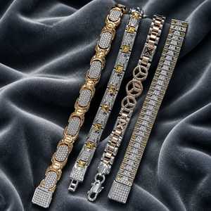 Bracelet à maillons facettés en zircon cubique fait main pour homme, meilleure qualité, certifié IGI, disponible à un prix raisonnable - Product Image 2