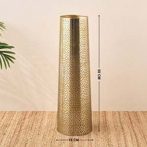 Modern <b>Rustic</b> Brass Floor Vase Tall Handmade Lightweight Flower Vase for Wedding Home Decor - Product Image 1