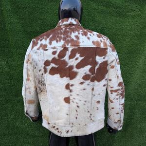 <b>Men's</b> Genuine <b>Leather</b> Shirt <b>Jacket</b> Animal Print Turn-down Collar Casual Regular Fit Autumn Style - Product Image 2