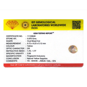 Loose 4.85 Carat Oval Cut Yellow Sapphire Gemstone for Fine Jewelry 4x6mm - Product Image 4
