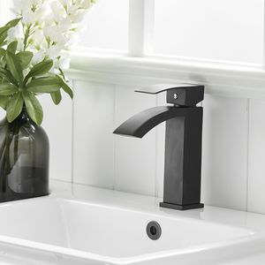Rubinetto Moderno Monocomando Nero Spazzolato per Lavabo Bagno, Miscelatore Monoforo per Lavandino - Product Image 3