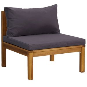 Ensemble de salon en bois gris foncé, meubles de jardin en bois naturel - Product Image 4