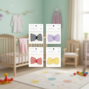 Papillon in tessuto Ilan da 6,5 cm con motivo a quadretti per bambini e neonati - Product Image 3