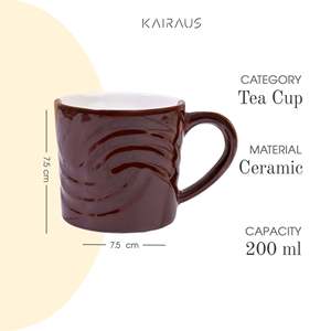 Set of 4 Brown Shoreline Drift <b>Ceramic</b> <b>Cups</b> - Product Image 1